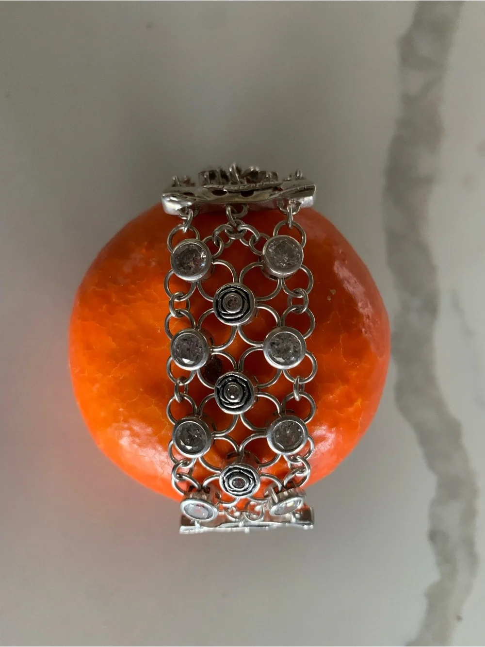 Silpada B2711 “Cavalier” .925 Sterling Silver and Zirconia Bracelet